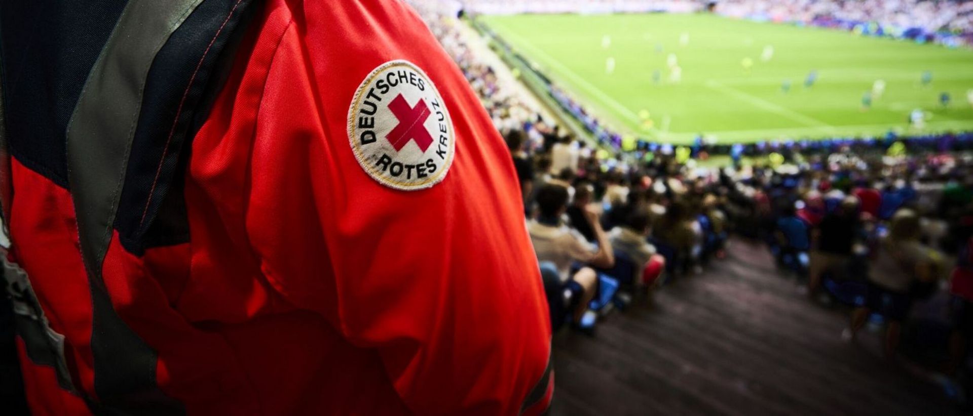 Sanitätsdienst im Fußballstadion.